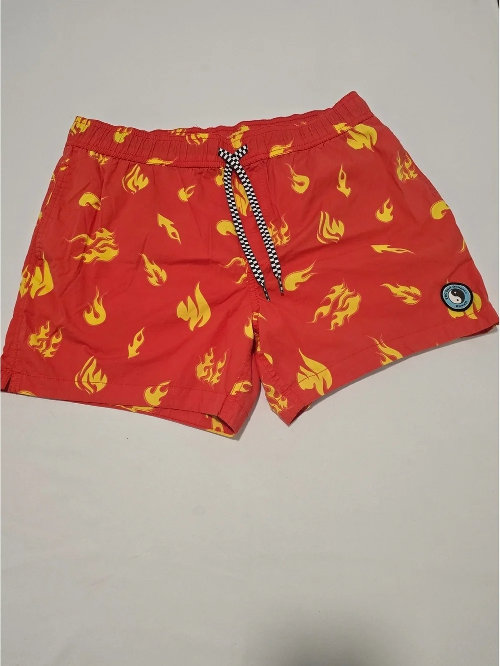 TC Surf Designs Hawaii Men's Swim Shorts with Yellow Flame Print